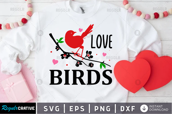 Love birds Svg Designs Silhouette Cut Files