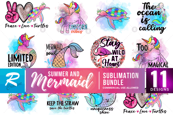 Summer And Mermaid Sublimation png Bundle