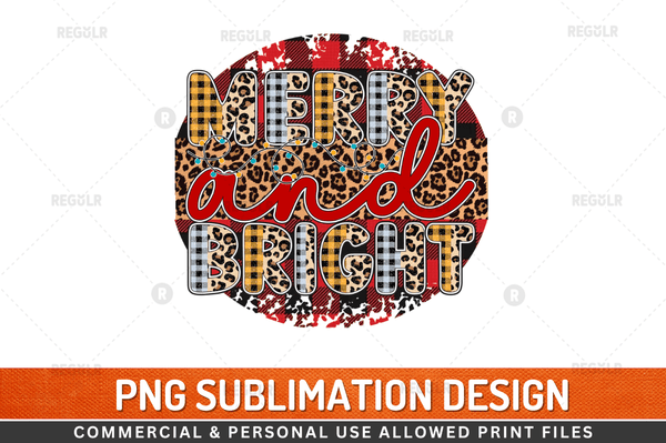 Merry and bright Sublimation Design Downloads, PNG Transparent