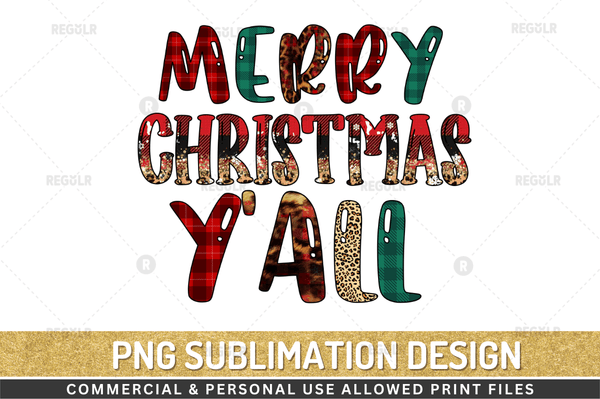 Merry christmas y'all Sublimation Design Downloads, PNG Transparent