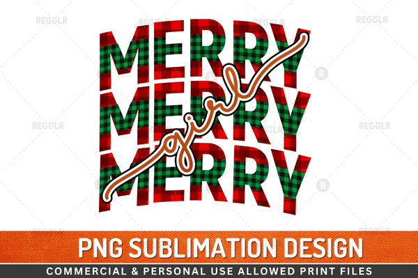 Merry girl Sublimation Design Downloads, PNG Transparent