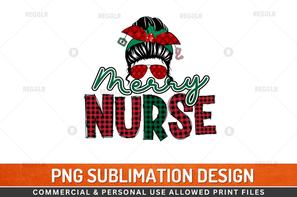 Merry nurse Sublimation Design Downloads, Christmas Quotes Sublimation Design