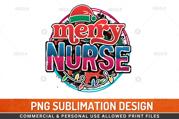 Merry nurse Sublimation Design PNG