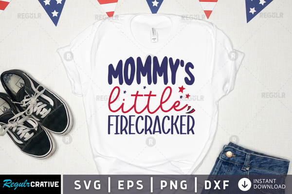 Mommys little firecracker Svg Designs Silhouette Cut Files