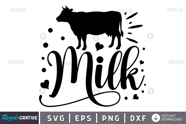 Milk svg png cricut file