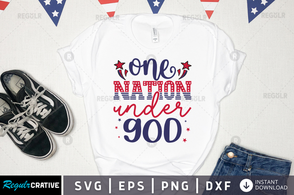 One nation under god Svg Designs Silhouette Cut Files