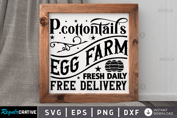 P cottontail s egg farm fresh Svg Designs Silhouette Cut Files