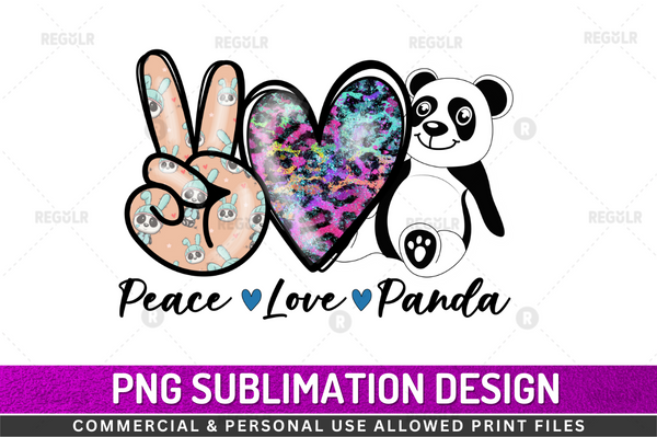 Peace love panda Sublimation PNG Design