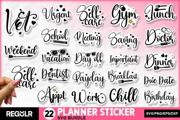 Planner Stickers SVG Bundle