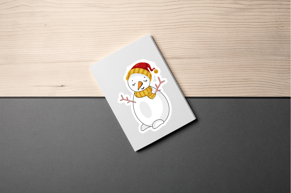 Snowman Cartoon Character Stickers Bundle