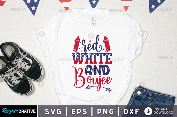 Red white and boujee Svg Designs Silhouette Cut Files