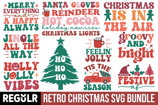 Retro Christmas Svg Bundle