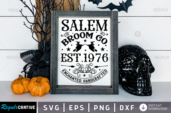 Salem broom co est Svg Designs Silhouette Cut Files
