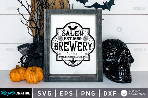 Salem est 1669 brewery Svg Designs Silhouette Cut Files