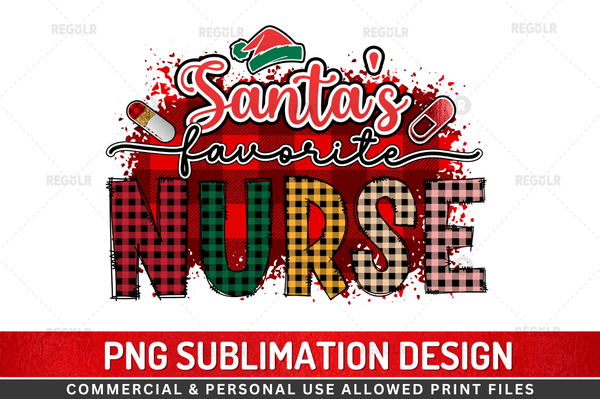 Santa's favorite nurse Sublimation PNG Design