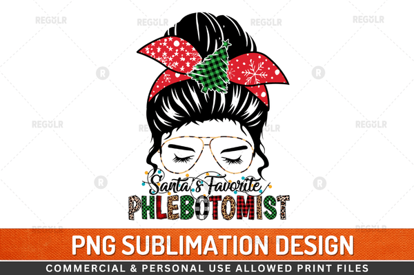 Santa's favorite phlebotomist Sublimation Design Downloads, PNG Transparent