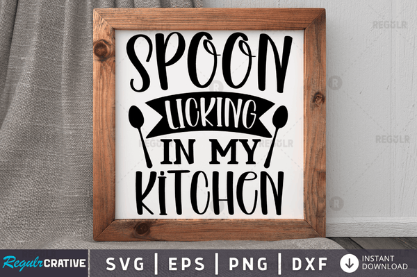 Spoon licking in my Svg Designs Silhouette Cut Files