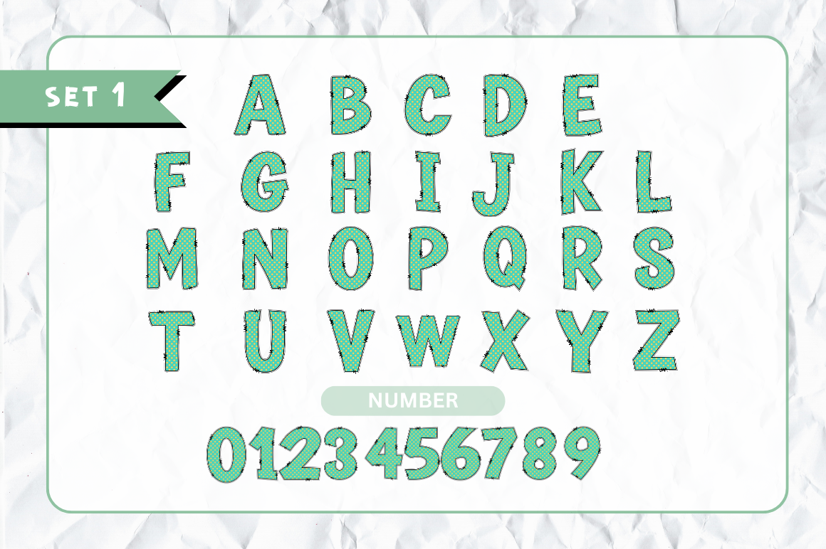 Spring Doodle Alphabet Bundle with Hand Drawn Clipart