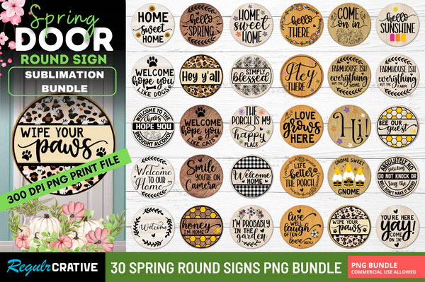 Spring  Round Signs png Bundle