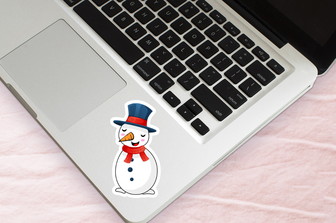 Snowman Cartoon Character Stickers Bundle