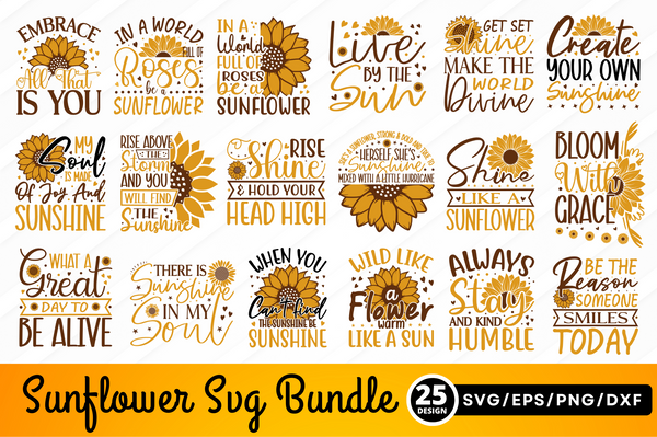 Sunflower Quotes SVG Bundle