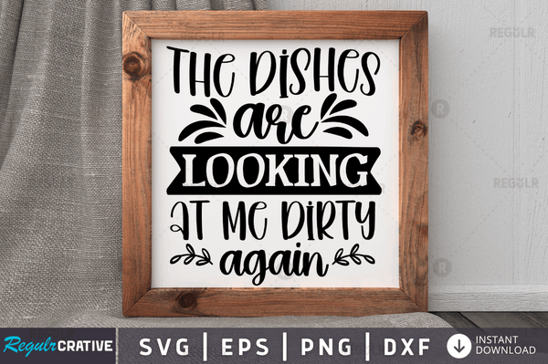 The dishes are looking Svg Designs Silhouette Cut Files