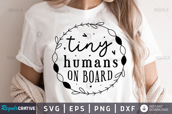 Tiny humans on board Svg Designs Silhouette Cut Files