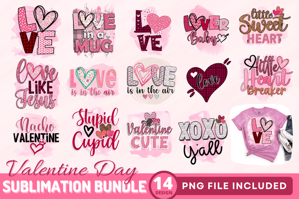 Valentine Day PNG Sublimation Bundle