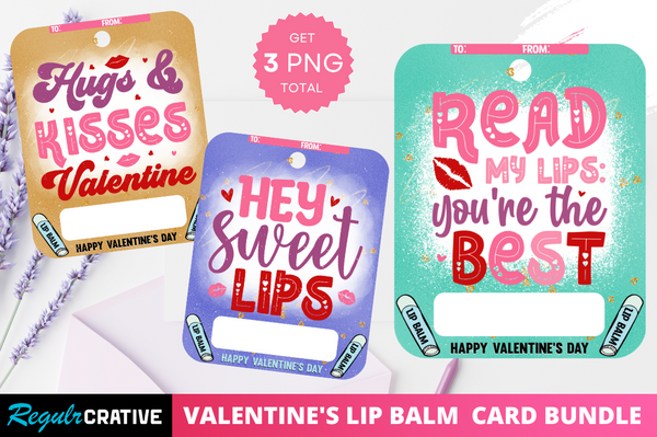 Valentine's Day Lip Balm Card Png Bundle