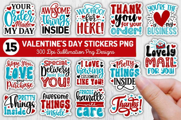 Valentine's Day Small Business Stickers Bundle