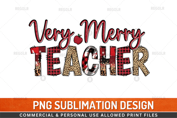 Very merry teacher Sublimation Design Downloads, PNG Transparent