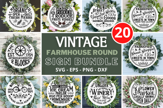 Vintage Round Sign Bundle