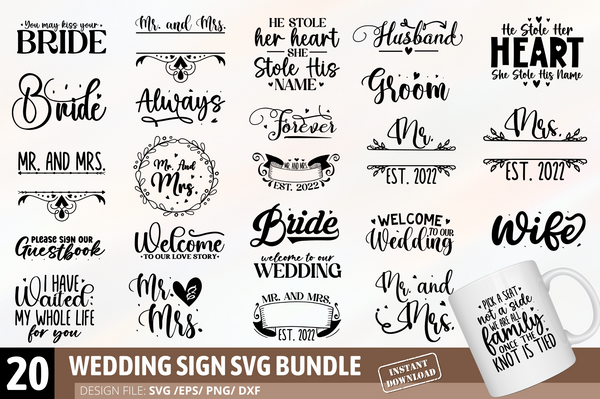 Wedding Sign SVG  Bundle