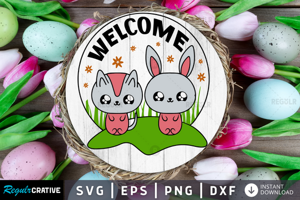 Welcome Svg Designs Silhouette Cut Files easter svg