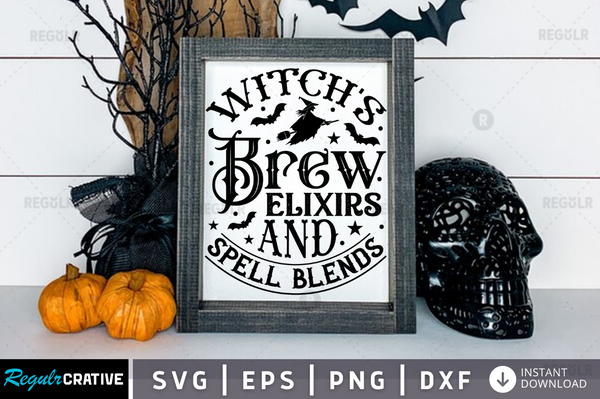 Witchs brew elixirs and Svg Designs Silhouette Cut Files