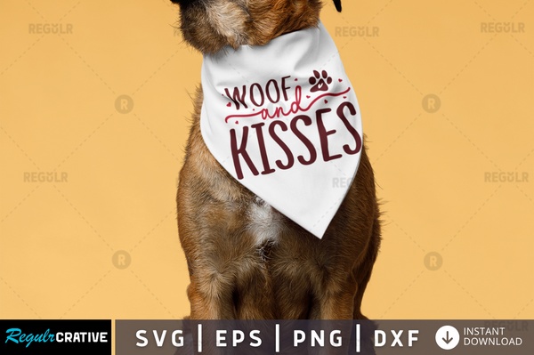 Woof And kisses Svg Designs Silhouette Cut Files