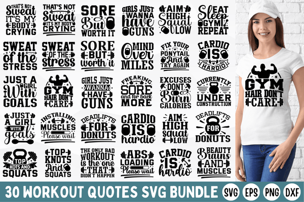 Workout Quotes SVG Bundle