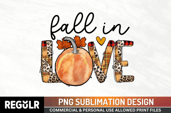 Fall in love Sublimation PNG, Vintage Autumn Sublimation Design