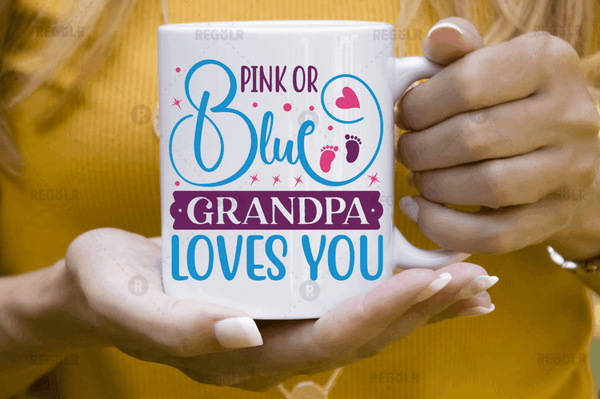 Pink or blue grandpa loves you svg cricut Instant download cut Print files