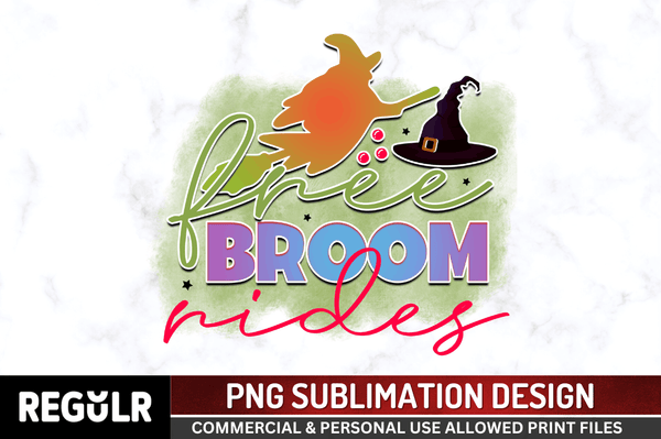 Free broom rides Sublimation PNG, Halloween Sublimation Design