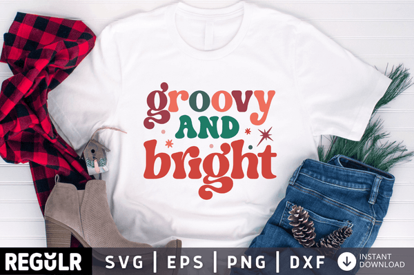 Groovy and bright SVG, Retro Christmas SVG Design