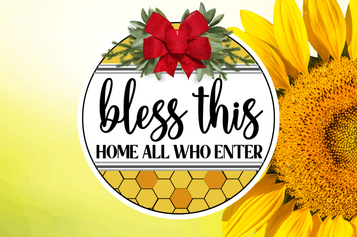 Sunflower Door Round Signs PNG Bundle