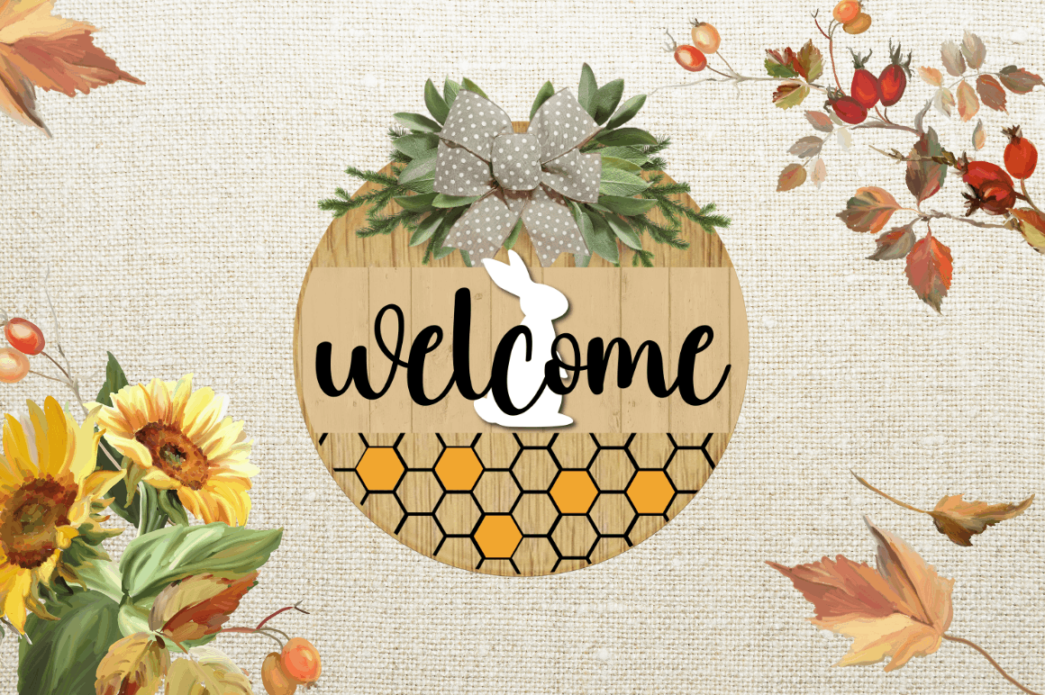 Sunflower Door Round Signs PNG Bundle
