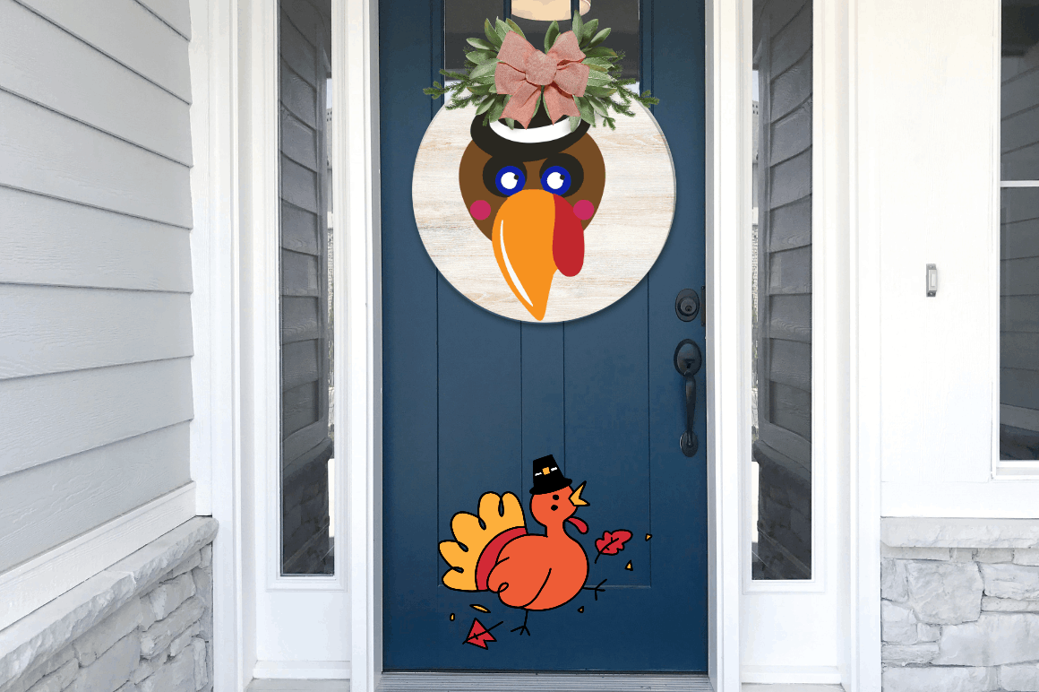 Thanksgiving Door Round Signs PNG Bundle