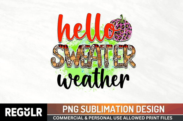 Hello sweater weather  Sublimation PNG, Vintage Autumn Sublimation Design