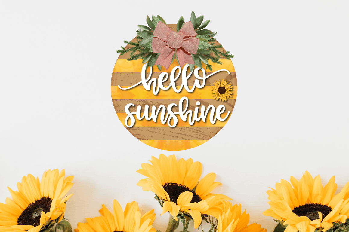 Sunflower Door Round Signs PNG Bundle