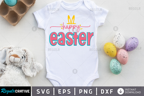 Happy easter Svg  png Designs Silhouette Cut Files