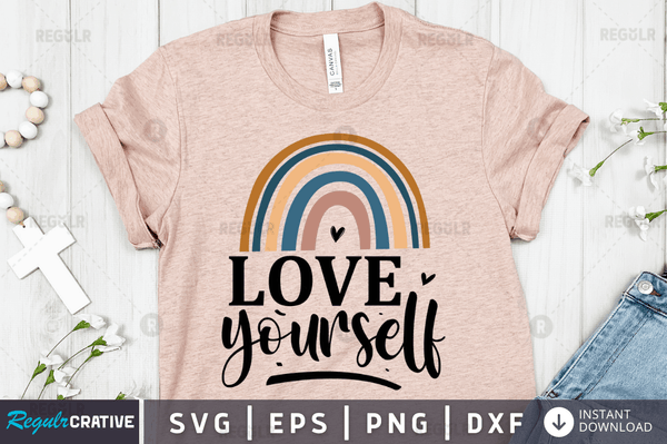 love yourself SVG Cut File, Mental Health Quote