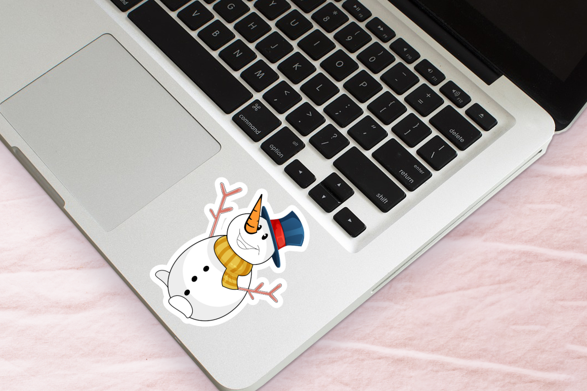 Snowman Cartoon Character Stickers Bundle