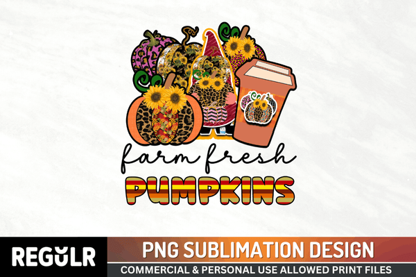 Farm fresh pumpkins Sublimation PNG, Vintage Autumn Sublimation Design